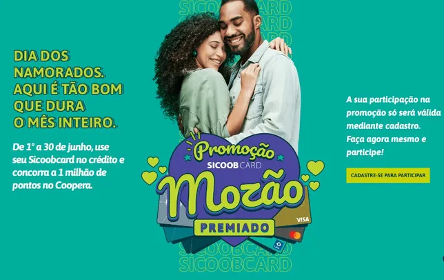 Promoção SicoobCard Mozão Premiado: concorra a pontos no Shopping Coopera