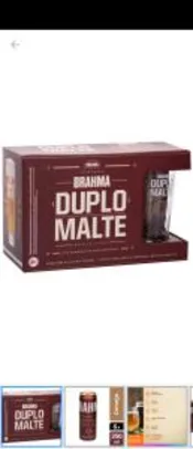 Kits Cerveja Brahma Duplo Malte 350ml - 30 unidades + 5 copos [Clube da Lu + Cashback]