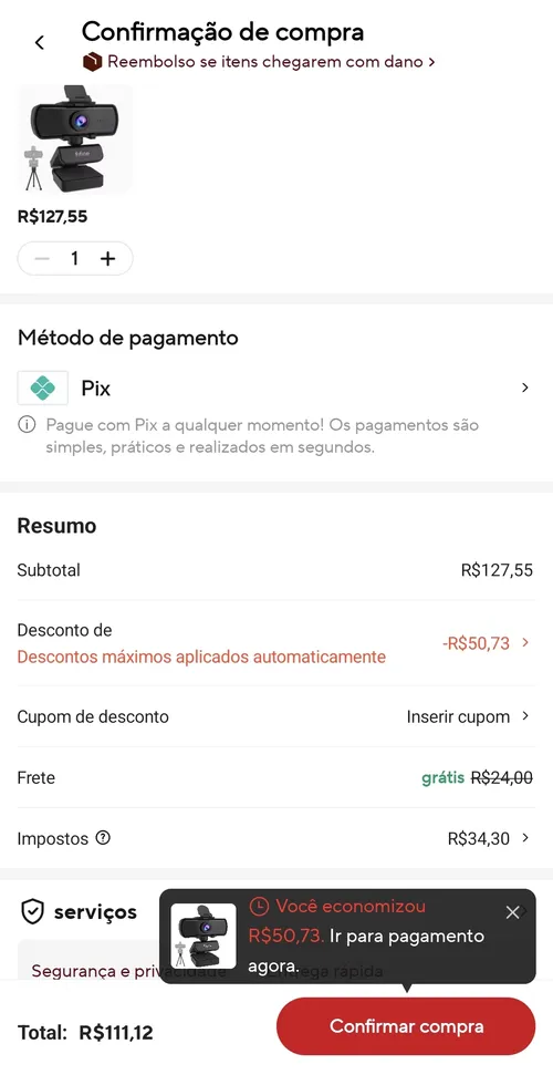 Imagem na descrição da promoção