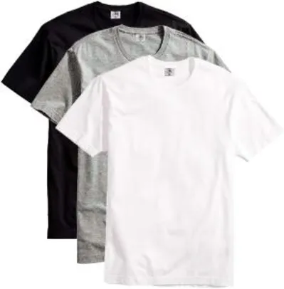Kit com 3 Camisetas Masculina Básica Algodão Premium | R$56