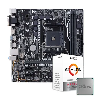 Kit Upgrade AMD Athlon 3000G + Asus Prime A320M-K | R$779