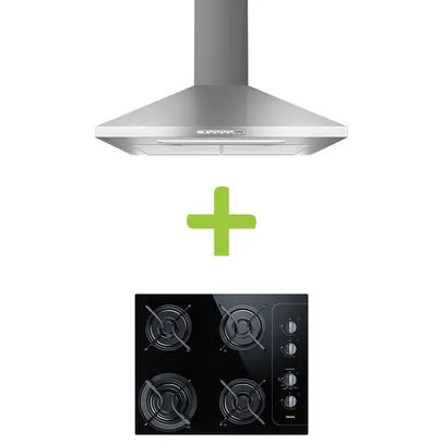 Combo Coifa de Parede 60 cm Inox piramidal + Cooktop 4 bocas Consul  (CA060BR + CD060AE) - CA06CD06C