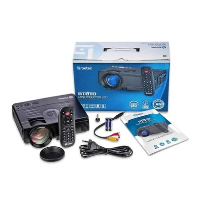 Mini Projetor Led Portatil - Betec BT810 - 1200 Lumens - Bluetooth - Entrada HDMI, VGA, AV, SD e USB