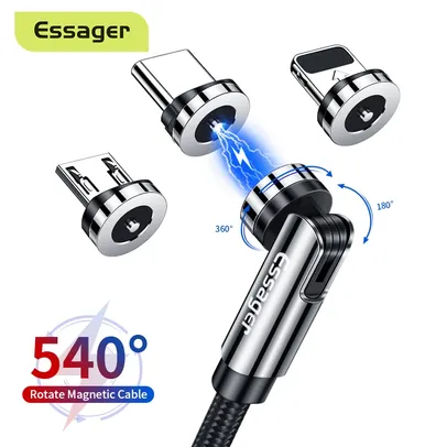 Carregador de Ímã Essager 540 gire o cabo magnético | R$4