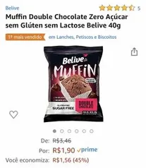 (PRIME) Muffin chocolate zero açúcar sem glúten sem lactose 40g