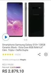 [ CLIENTE OURO + APP ] Smartphone Samsung Galaxy S10+ 128GB Azul 4G | R$2469