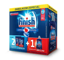 Kit Finish 2 Detergente Power Ball 13 Tabs + Secante Lava Louça 250mL