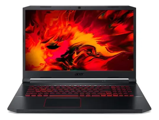 Notebook gamer Acer Aspire Nitro 5 AN517-52 preta e vermelha 17.3, Intel Core i5 10300H  8GB de RAM 