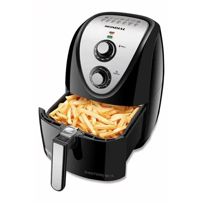 (APP - PIX) Fritadeira Air Fryer Mondial AFN-50-BI, 5 Litros, 1900W, Preto/Inox