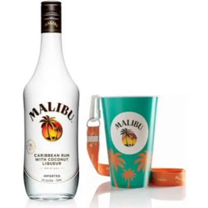 [AME R$37] Kit Rum Malibu 750ml + Copo Cordão Malibu | R$50