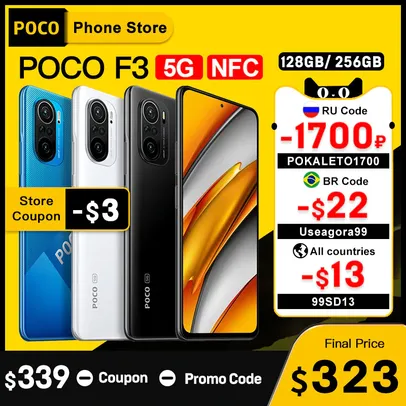 Smartphone POCO F3 5G - 6GB+128GB | Versão Global