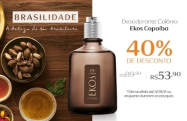 [Natura] Desodorante Colônia Ekos Copaíba Masculino 100ml - 53,90