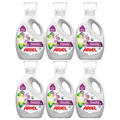 Sabão Líquido Concentrado Ariel com Toque de Downy 1,2L - 6 Unidades