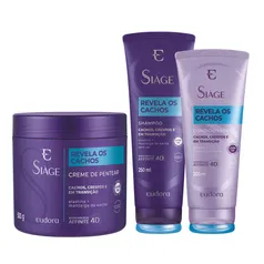 Kit Siàge Revela Os Cachos Shampoo + Condicionador + Creme de Pentear (Nova Versão)