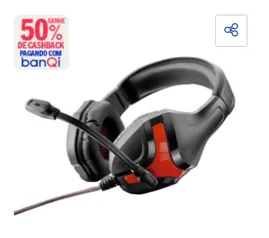 [Banqi R$ 32 ] Headset Multilaser Warrior Gamer PH101 - Preto/Vermelho