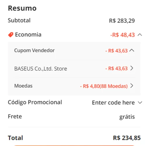 Imagem na descrição da promoção