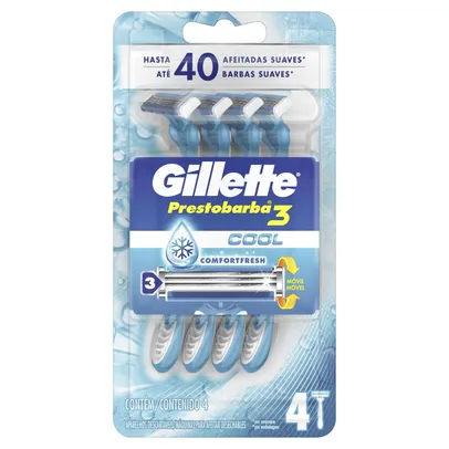 Aparelho De Barbear Descartável Gillette  Prestobarba3 Cool Com 4 Unidades