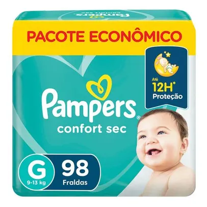 [2 unid R$ 99,99 cada] Fralda Pampers Confort Sec G 98 Unidades