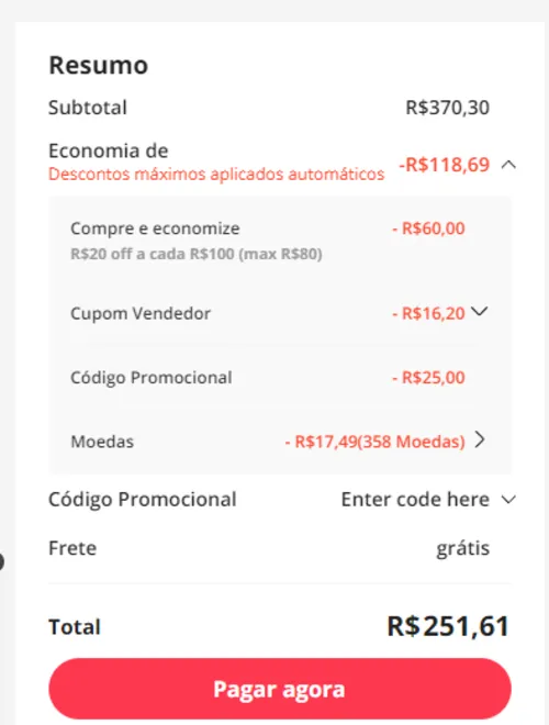 Imagem na descrição da promoção