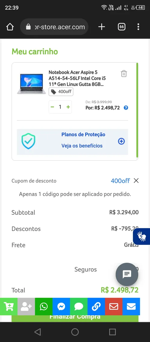 Imagem na descrição da promoção