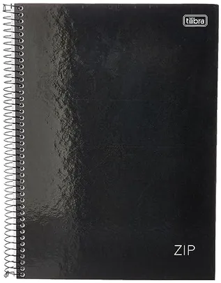 Tilibra - Tilibra ZIP - Caderno Espiral Capa Dura, 200x275mm, 80 Folhas, Negro