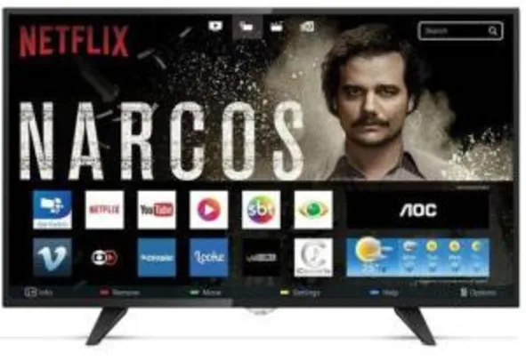 Smart Tv Led Aoc 43 Polegadas Full Hd Conversor Digital Wi-fi Usb Hdmi Le43s5970 | R$ 1.134,02  [R$ 1020,88 c/ AME]