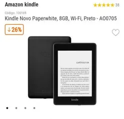 Kindle Paperwhite, 330.90 1x no cartão ou boleto.