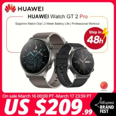 Smartwatch Huawei GT2 Pro | R$1.208