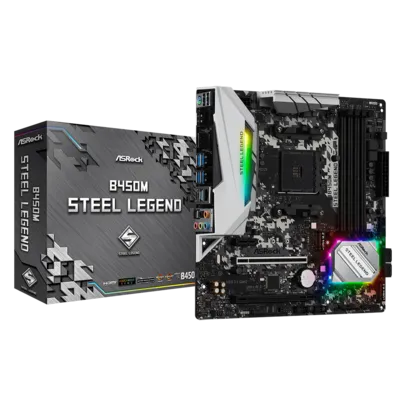 Placa Mãe ASRock B450M Steel Legend, Chipset B450, AMD AM4, mATX, DDR4