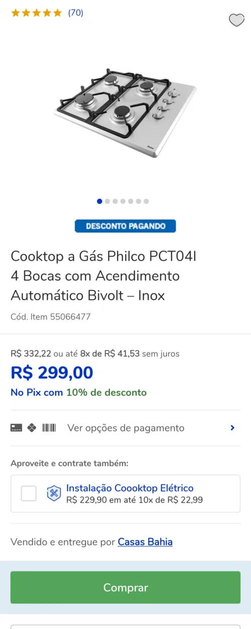 Imagem na descrição da promoção