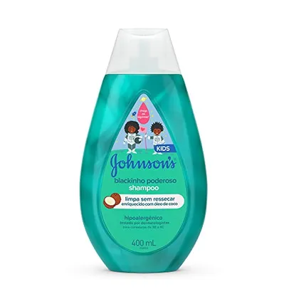 (REC) Johnson's Baby Shampoo Infantil Para Cabelos Crespos Blackinho Poderoso, 400ml