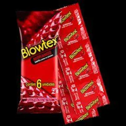 [NORDESTE] 6x Preservativo Blowtex Morango - 6 unidades | R$0,53