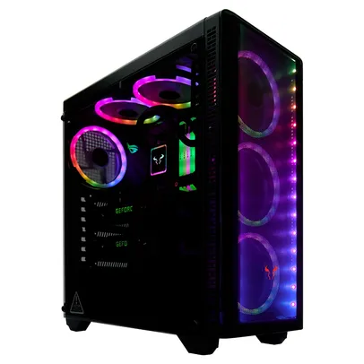 Gabinete Riotoro CR110TGS, Mid Tower, ATX, RGB, Lateral em Vidro Temperado, 1x Cooler Fan, Preto - CR110TGS