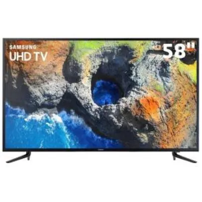 Smart TV 4K LED 58” Samsung 58MU6120 Wi-Fi - Conversor Digital 3 HDMI 2 USB - R$2736