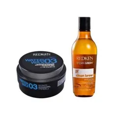 BUG - Kit Shampoo De Limpeza Profunda Clean Brew 250Ml + Pomada Modeladora Styling Texturize Water Wax 03 50Ml Redken For Men - R$3