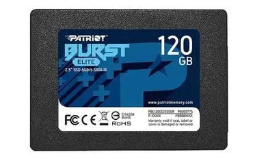 SSD 120 GB Patriot Burst Elite, 2.5", SATA III, Leitura: 450MB/s e Gravação: 320MB/s - PBE120GS25SSD