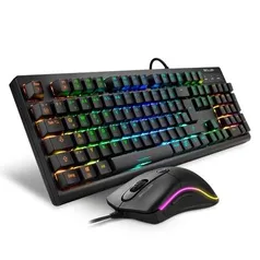 Kit Gamer Sharkoon RGB Teclado Shark Skiller, Switch Blue, ABNT2 + Mouse SGM2, 6400 DPI - SGB30-BLUE