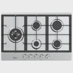 Cooktop 5 Bocas a Gás Inox com Mega Chama Midea