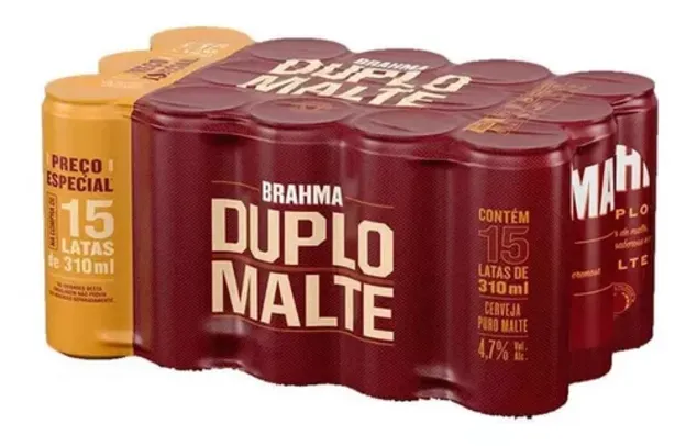 [Leve 8] Cerveja Duplo Malte Brahma 310ml 15 Unidades