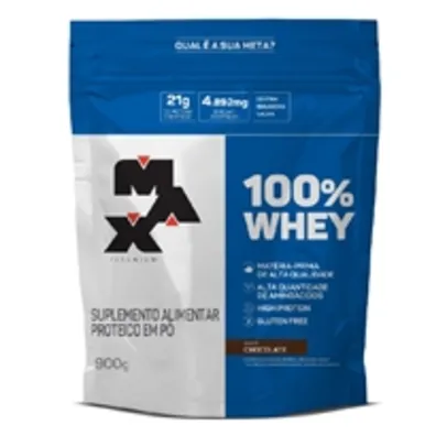 Whey 100% Concentrado Sachê Max Titanium 900g - Chocolate, Cookies ou Morango