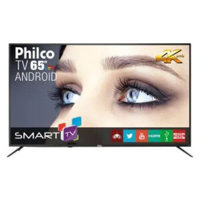 Smart TV LED 65" Philco PTV65A11DSGWA Ultra HD 4K  | R$3.499