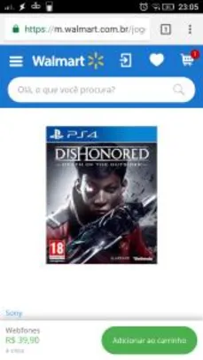 Dishonored Death Of The Outsider - PS4 - R$ 40