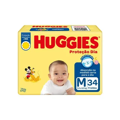 Foto do produto Fralda Descartável Huggies Proteção Dia Jumbo M 34 Unidades