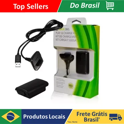 [DoBrasil] Kit 1 Bateria P/ Controle Xbox 360 + 1 Cabo Carregador 1.4m