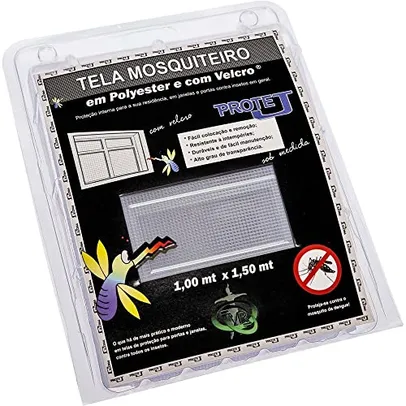 Tela Mosquiteiro Com Velcro Protej 100cm x 150cm - Branca