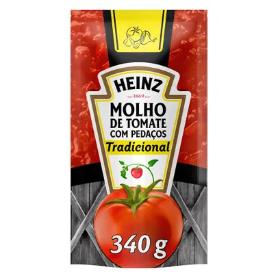 [AME R$1,75] Molho de Tomate Heinz Tradicional 340g 