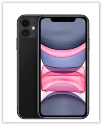 [Prime] iPhone 11 Preto, com Tela de 6,1", 4G, 128 GB e Câmera de 12 MP - MHDH3BZA