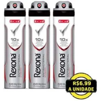 [Extra] Kit Compre 2 e Leve 3: Desodorante Antitranspirante Aerosol Rexona Antibacterial por R$ 19