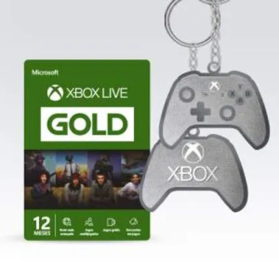 Microsoft Xbox Live Gold - 12 Meses + Chaveiro | R$130