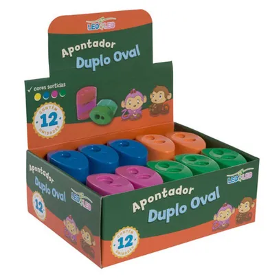 Apontador Plástico Duplo Oval - Leo&Leo